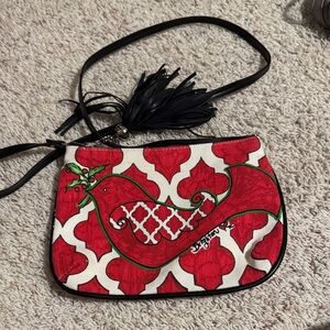 Red and White Patterned Brighton Women's Bag